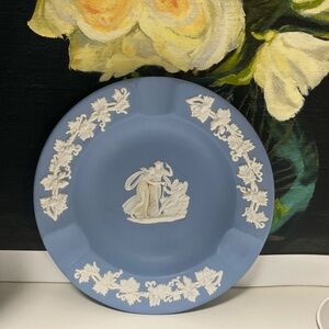 Vintage Wedgwood Blue Jasperware Trinket Dish Ashtray